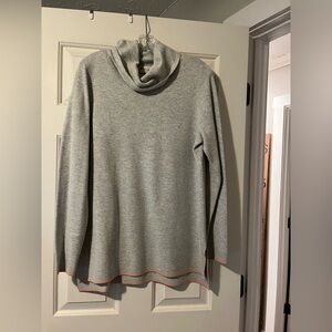 Boden Light Gray Sweater with Pink Accents
